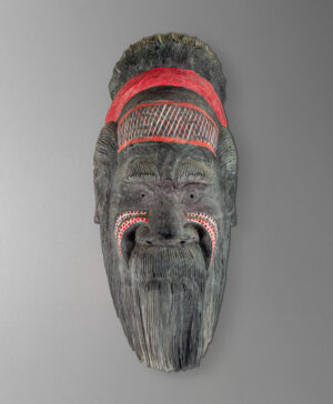 front view of tribal mask from papua new guinea