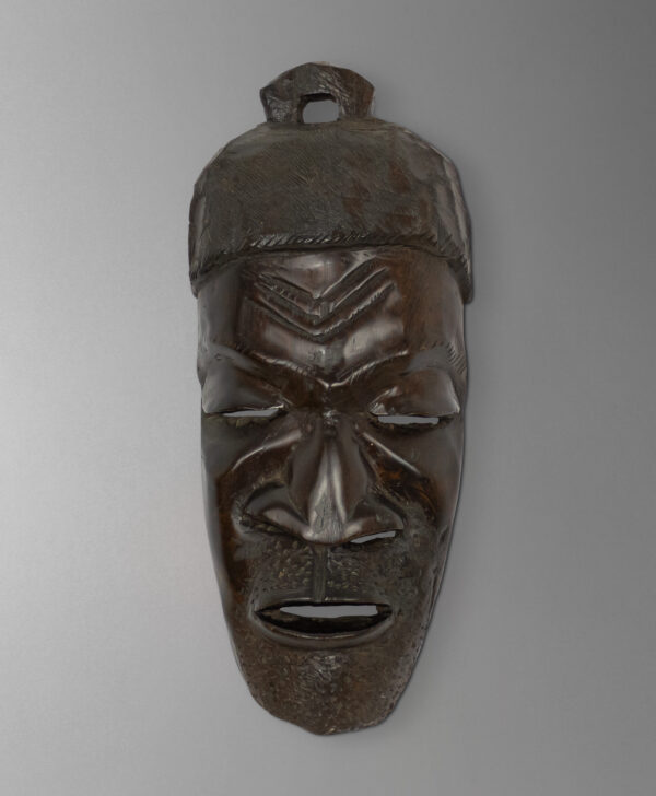 front view of sotho tribal mask from south africa