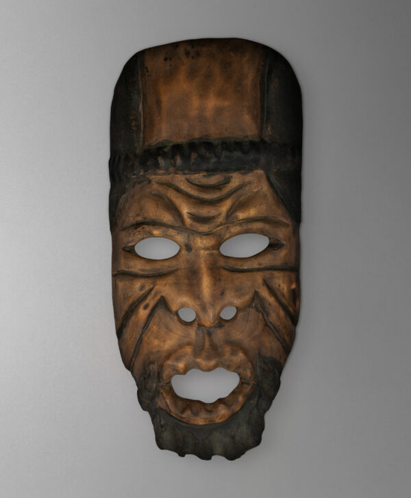 front view of tribal mask from botswana