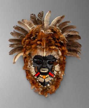 front view of amazon tribal mask form brazil