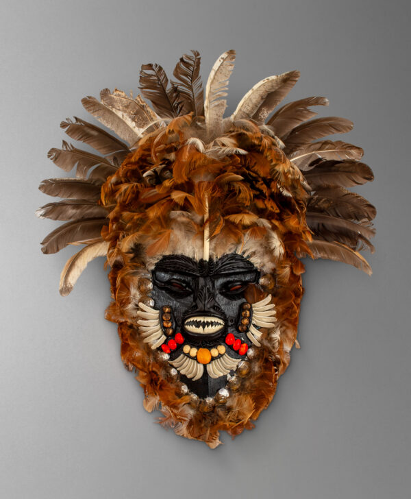 front view of amazon tribal mask form brazil