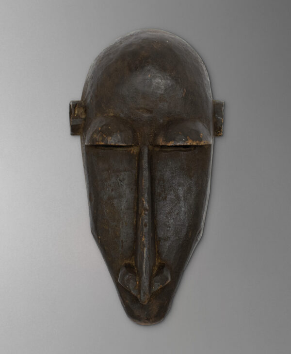 front view of dogon tribal mask from mali