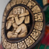 detail view of aztec god mask from mexico