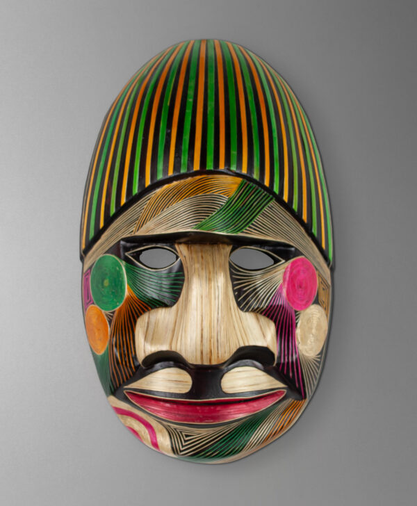 front view of sibundoy mask from colombia