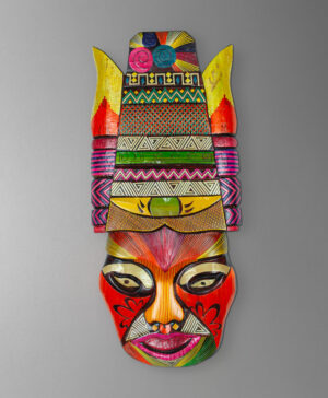 front view of sibundoy mask from colombia