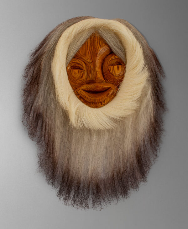 front view of eskimo elder mask from united states