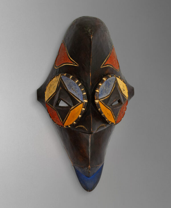 front view of eket tribal mask from nigeria