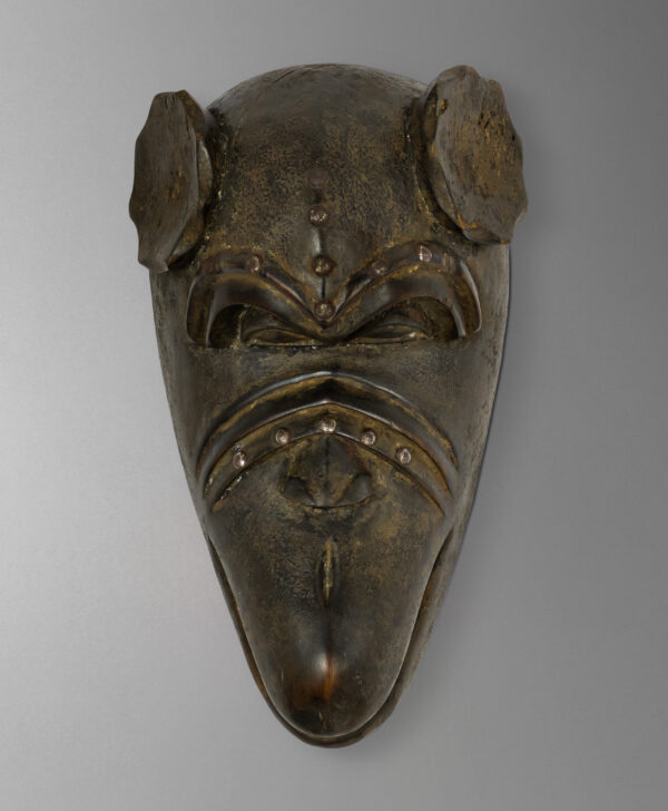 front view of monkey tribal mask from congo