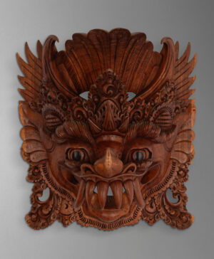 front view of barong mask from indonesia