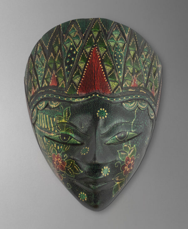 front view of batik mask from indonesia