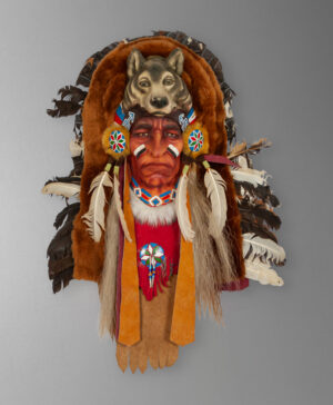 front view of native american mask from united states