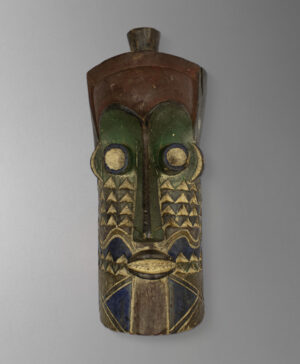 front view of pende tribal mask from congo