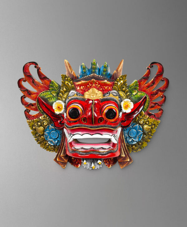 front view of barong mask from indonesia